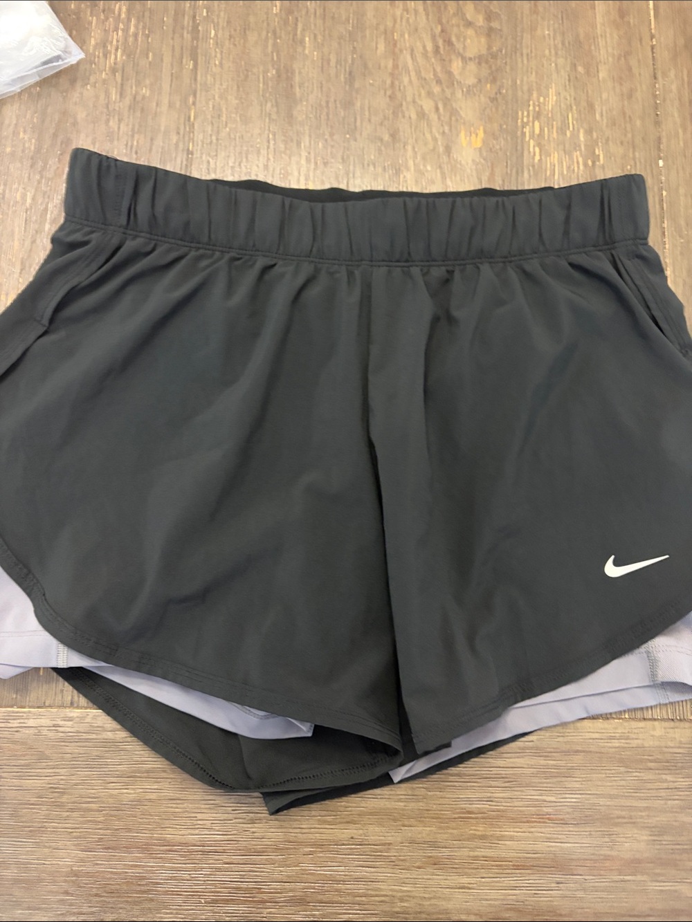 Nike Black Athletic Shorts with Light Gray Liner